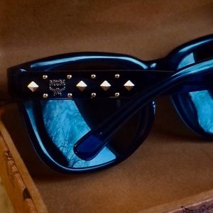 MCM Studded Temple Sunglasses-Blue w/ Case & Cloth